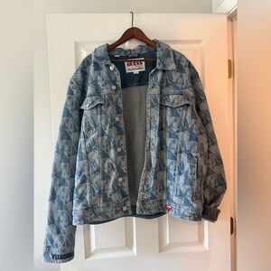 Guess Light Blue Patterned Denim Jacket